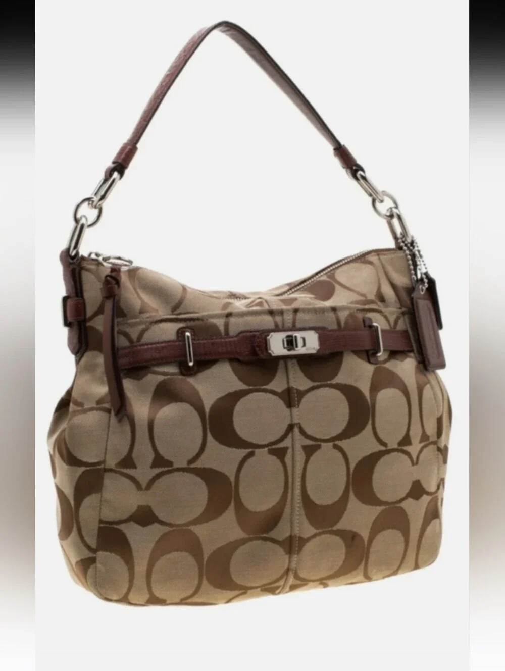 Coach Brown Signature Hobo Bag